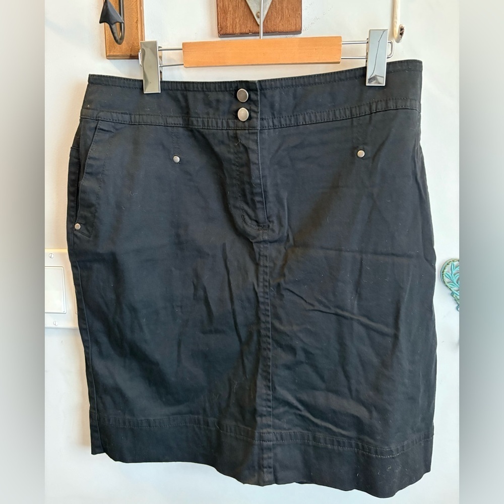 Cleo Black Button-Front Skirt